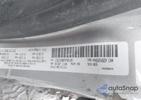 2015 Chrysler 200 Limited z USA, uszkodzony, nr VIN 1C3CCCAB0FN703149